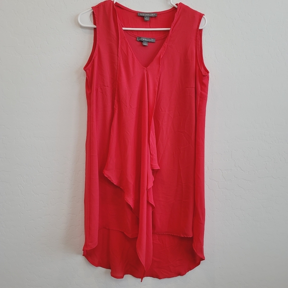 Kate & Mallory Semi Sheer Overlay Red Sleeveless Dress Women's Size Small - Picture 10 of 10